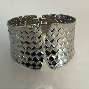 Lane Bryant  Textured Silver Woven Cuff Bracelet
